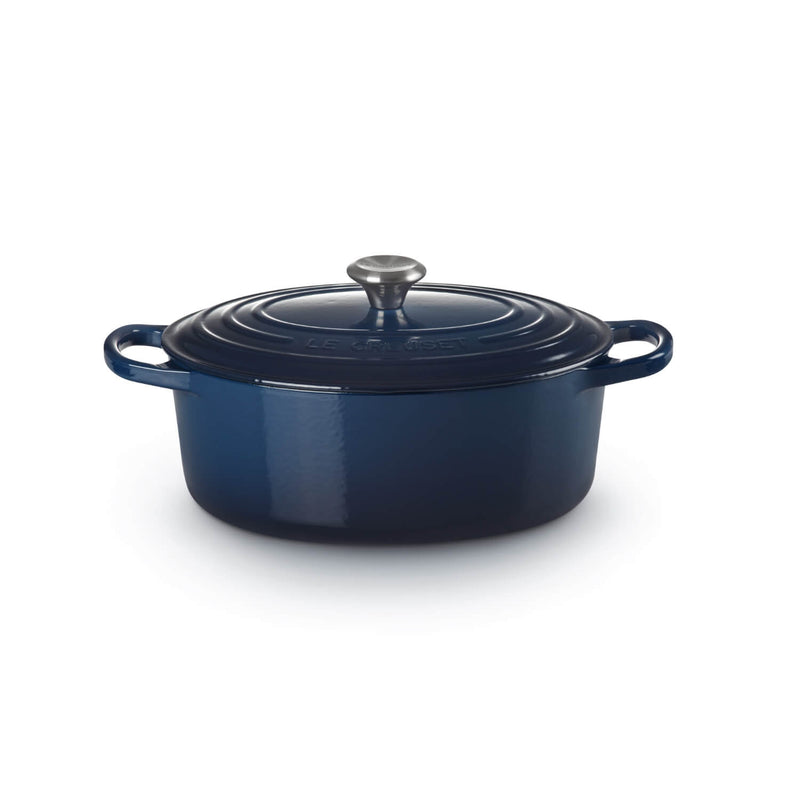 Le Creuset Signature 27cm Cast Iron Oval Casserole - Ink