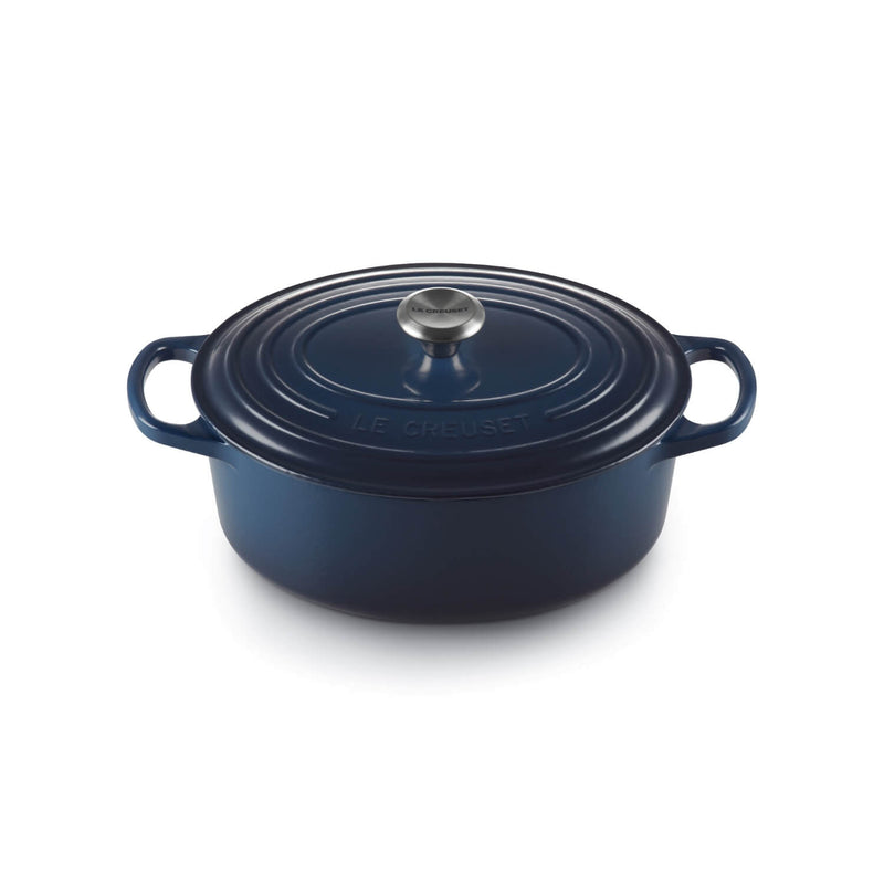 Le Creuset Signature 27cm Cast Iron Oval Casserole - Ink