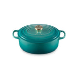 Le Creuset Signature Cast Iron 29cm Oval Casserole - Bleu Riviera