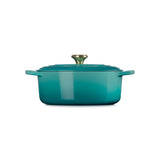 Le Creuset Signature Cast Iron 29cm Oval Casserole - Bleu Riviera