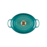 Le Creuset Signature Cast Iron 29cm Oval Casserole - Bleu Riviera