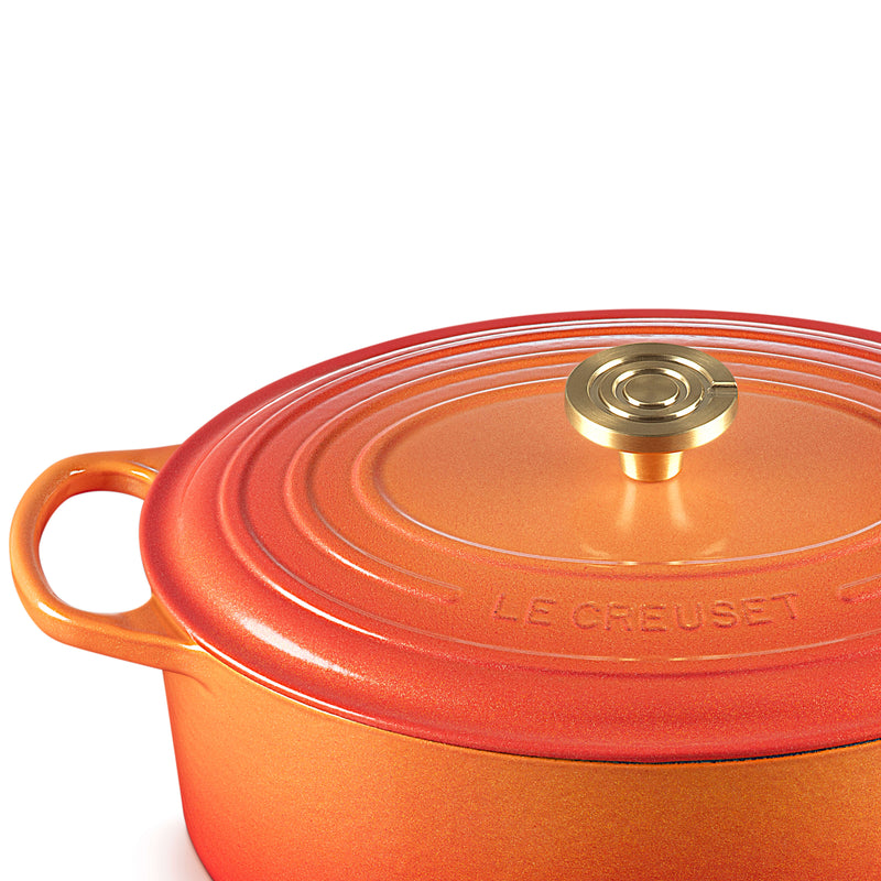 Le Creuset Limited Edition Signature 29cm Cast Iron Oval Casserole - Flamme Doree