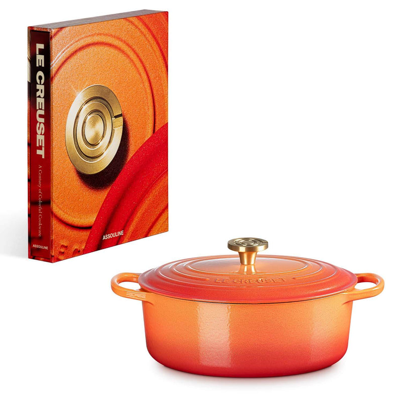 Le Creuset Limited Edition Signature 29cm Cast Iron Oval Casserole - Flamme Doree
