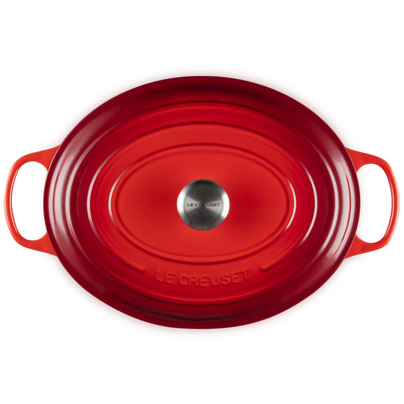 Le Creuset Signature 35cm Cast Iron Oval Casserole - Cerise