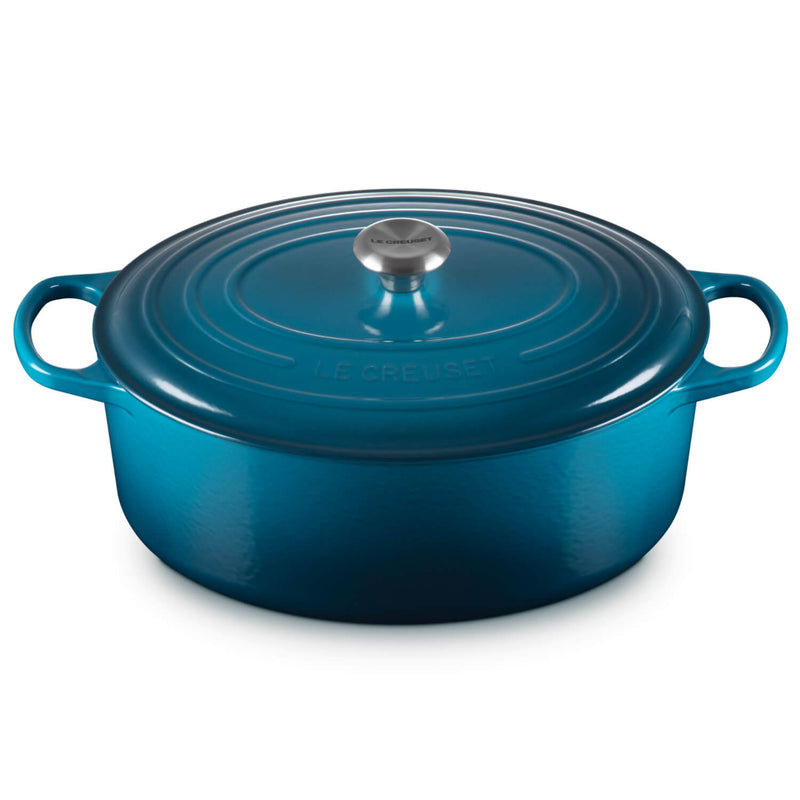 Le Creuset Signature 35cm Cast Iron Oval Casserole - Deep Teal