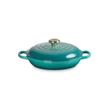 Le Creuset Signature Cast Iron 26cm Round Shallow Casserole - Bleu Riviera