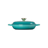 Le Creuset Signature Cast Iron 26cm Round Shallow Casserole - Bleu Riviera