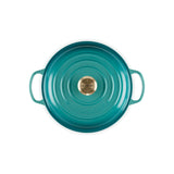 Le Creuset Signature Cast Iron 26cm Round Shallow Casserole - Bleu Riviera