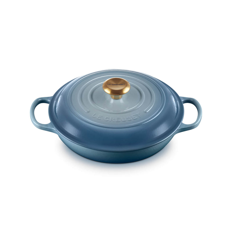 Le Creuset Signature 26cm Cast Iron Shallow Round Casserole - Chambray