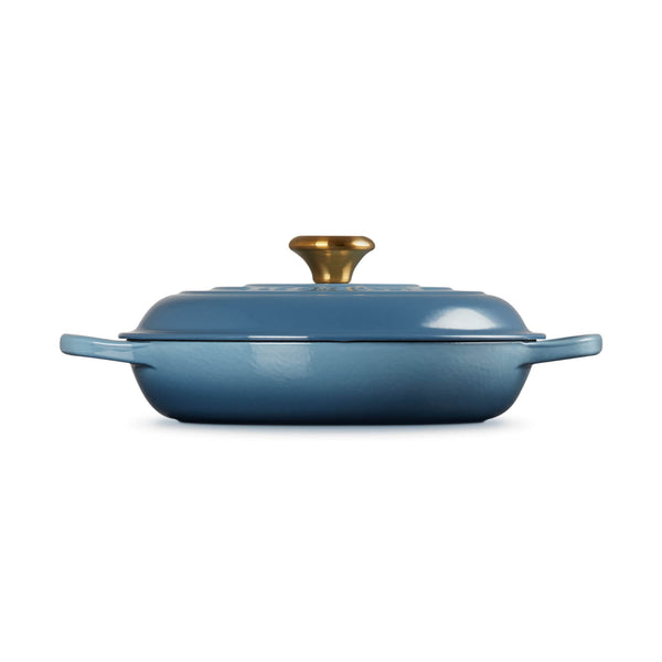 Le Creuset Signature 26cm Cast Iron Shallow Round Casserole - Chambray