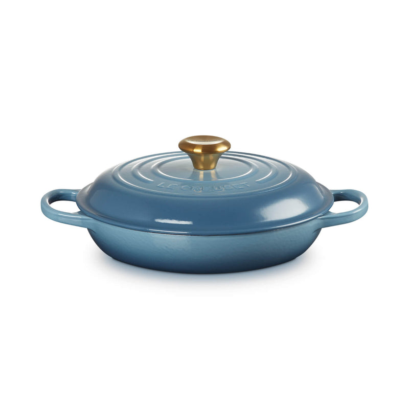 Le Creuset Signature 26cm Cast Iron Shallow Round Casserole - Chambray