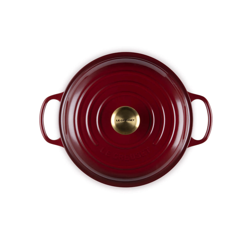 Le Creuset Signature Cast Iron 26cm Shallow Round Casserole - Garnet