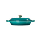 Le Creuset Signature Cast Iron 30cm Round Shallow Casserole - Bleu Riviera