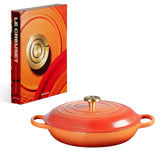 Le Creuset Limited Edition Signature 30cm Cast Iron Round Shallow Casserole - Flamme Doree