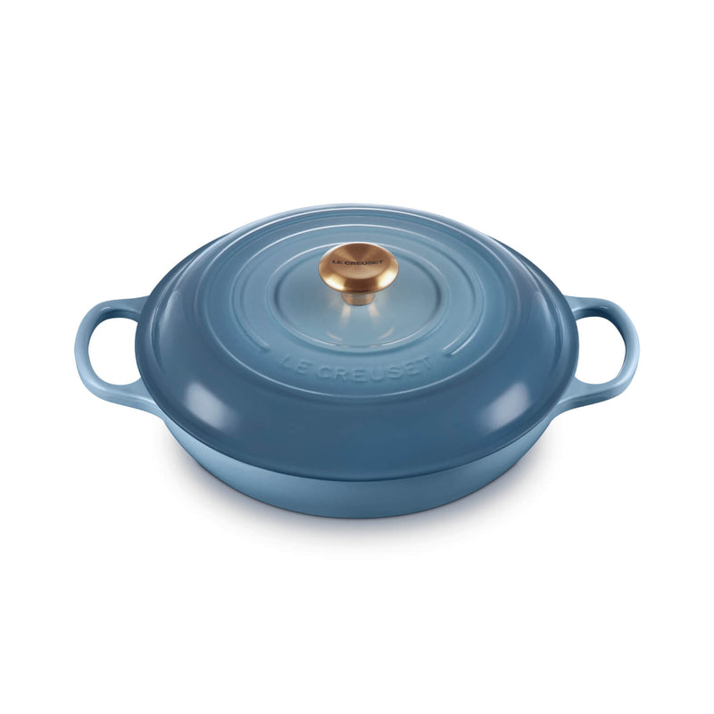 Le Creuset Signature 30cm Cast Iron Shallow Round Casserole - Chambray