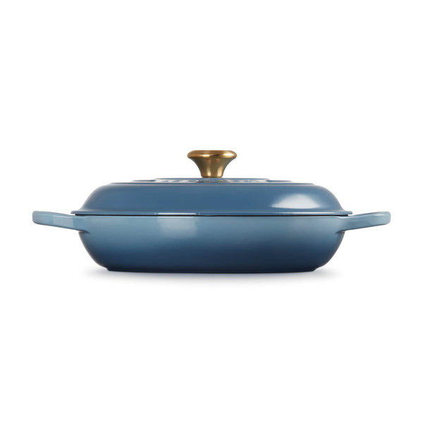 Le Creuset Signature Cast Iron 30cm Shallow Round Casserole - Chambray