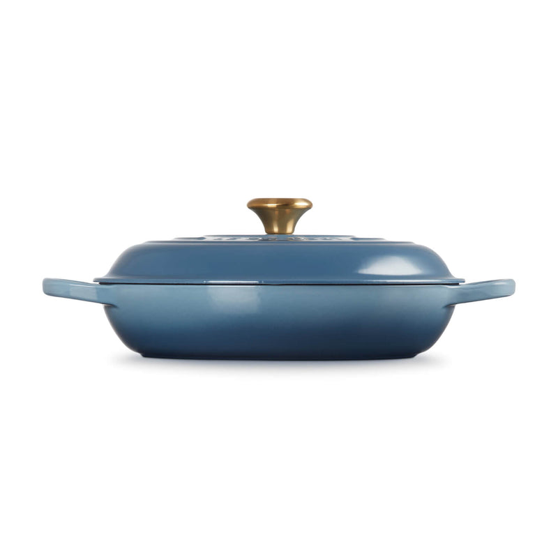 Le Creuset Signature 30cm Cast Iron Shallow Round Casserole - Chambray