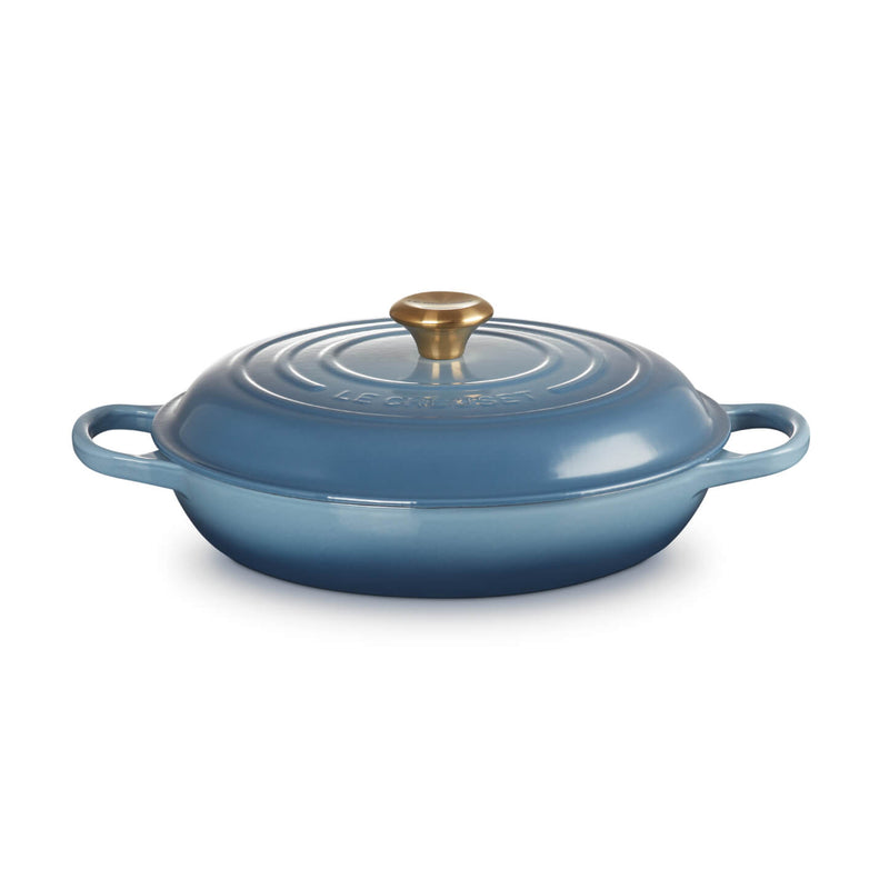 Le Creuset Signature Cast Iron 30cm Shallow Round Casserole - Chambray