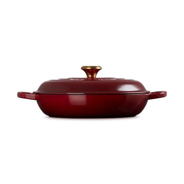 Le Creuset Signature Cast Iron 30cm Shallow Round Casserole - Garnet