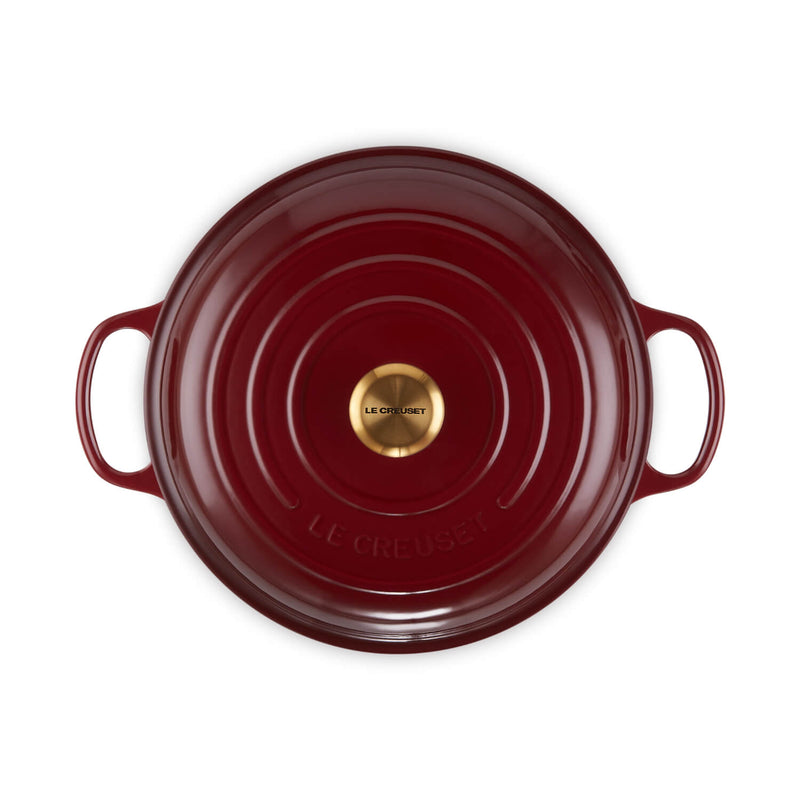 Le Creuset Signature Cast Iron 30cm Shallow Round Casserole - Garnet
