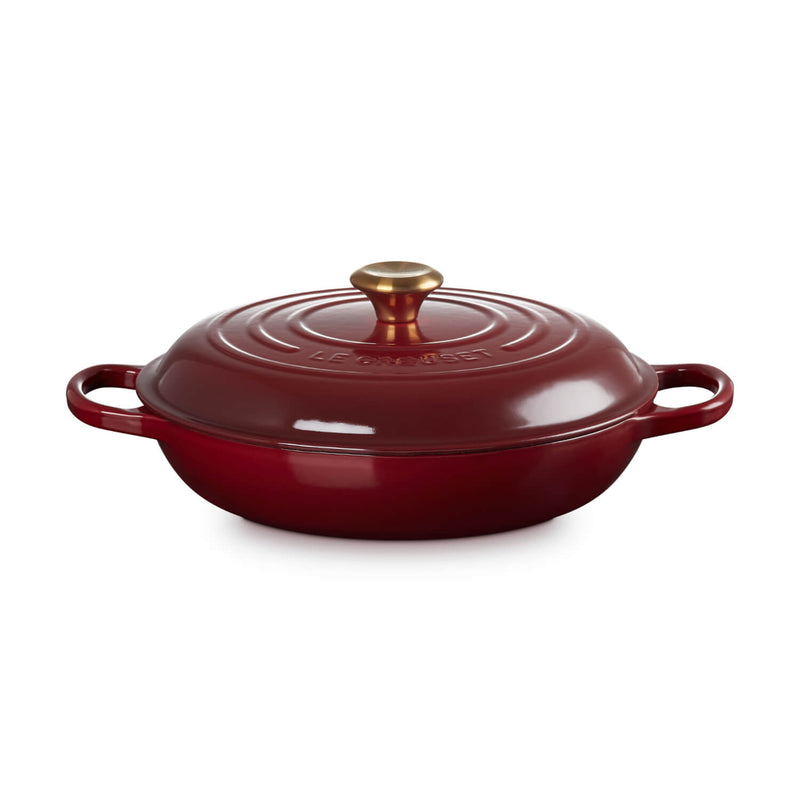 Le Creuset Signature Cast Iron 30cm Shallow Round Casserole - Garnet