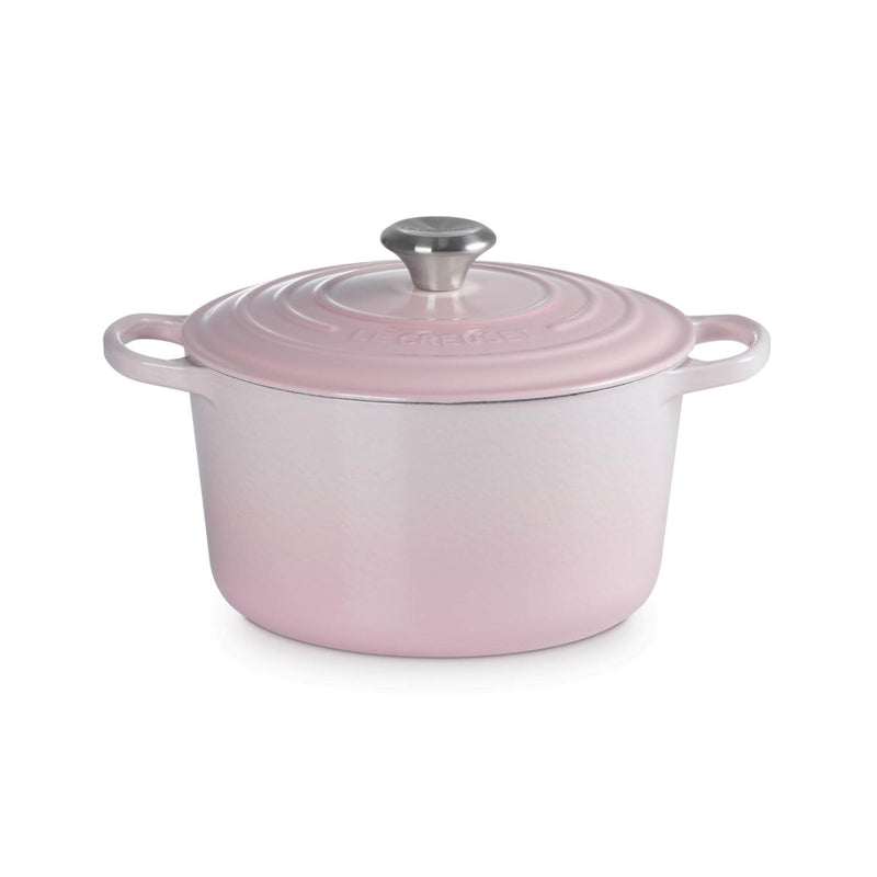 Le Creuset Signature Cast Iron 24cm Deep Round Casserole - Shell Pink