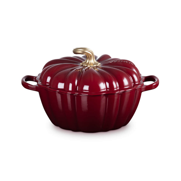 Le Creuset Halloween Signature Cast Iron 24cm Pumpkin Casserole - Garnet