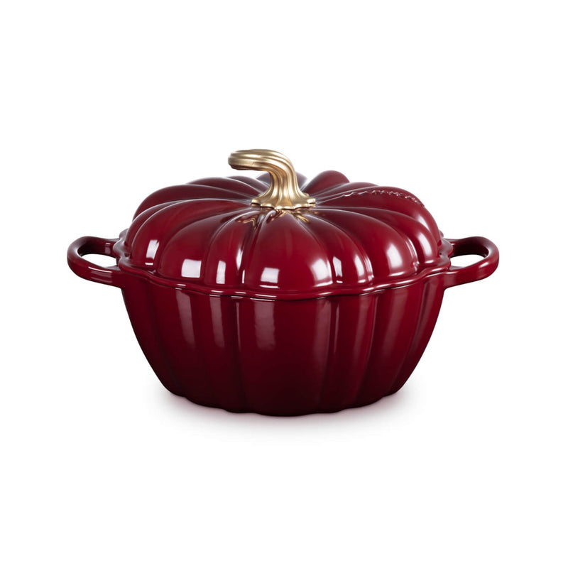 Le Creuset Halloween Signature Cast Iron 24cm Pumpkin Casserole - Garnet