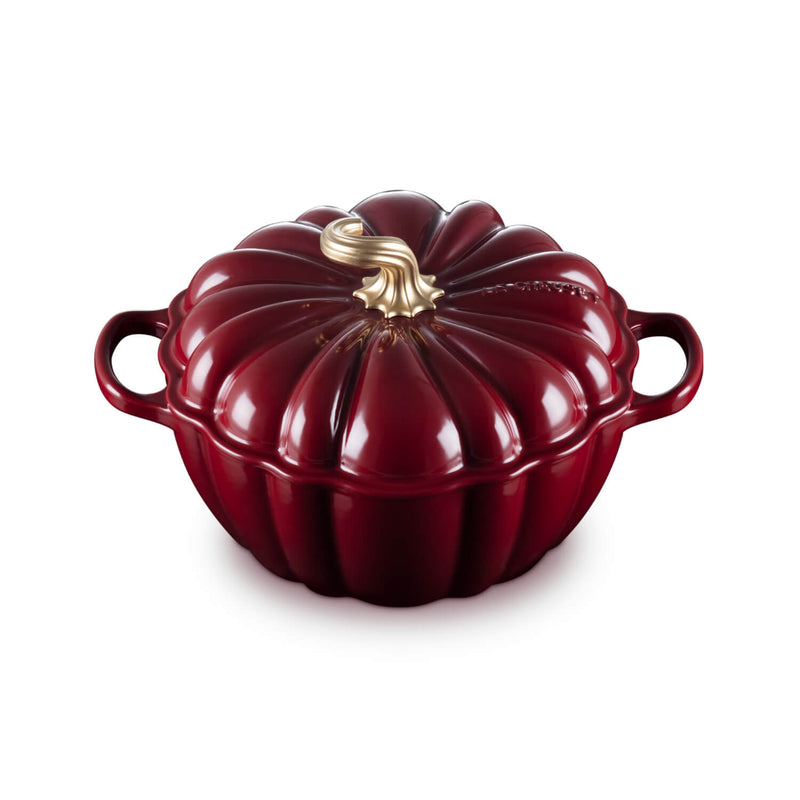 Le Creuset Halloween Signature Cast Iron 24cm Pumpkin Casserole - Garnet