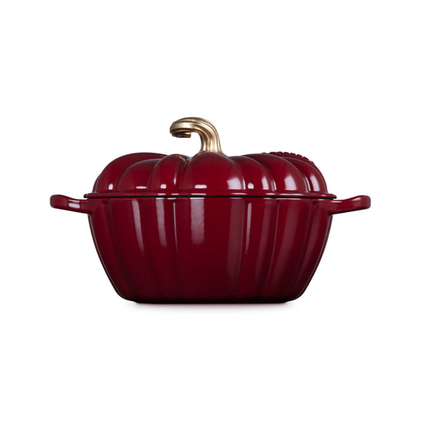 Le Creuset Halloween Signature Cast Iron 24cm Pumpkin Casserole - Garnet