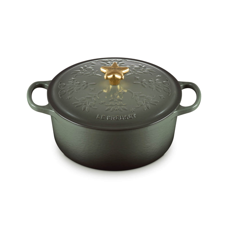 Le Creuset Signature Noel 24cm Cast Iron Round Casserole - Thyme
