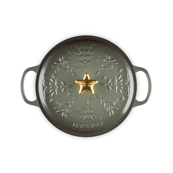 Le Creuset Signature Noel 24cm Cast Iron Round Casserole - Thyme