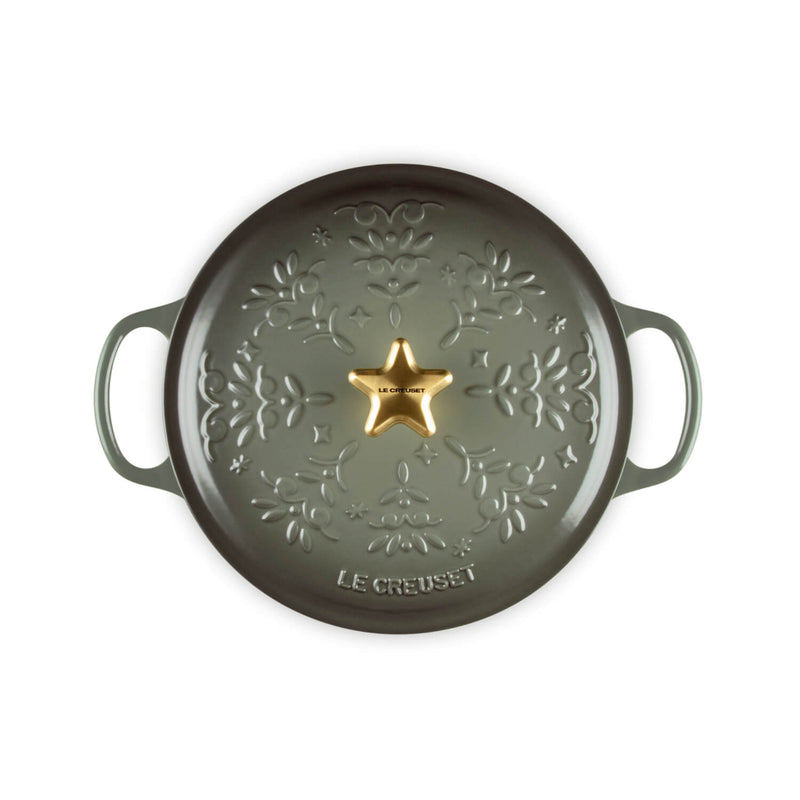 Le Creuset Signature Noel 24cm Cast Iron Round Casserole - Thyme