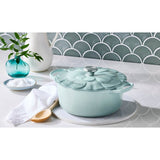 Le Creuset Signature 26cm Cast Iron Round Petal Casserole - Sea Salt