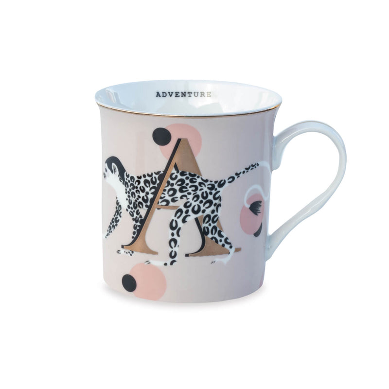 Yvonne Ellen Bone China 330ml Alphabet Mug - A
