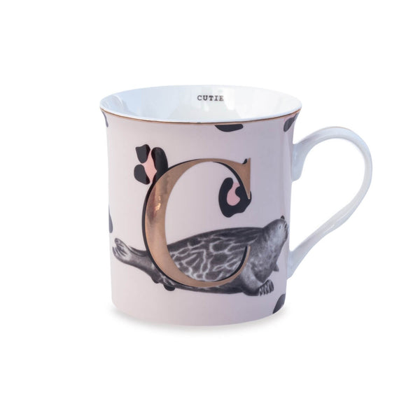 Yvonne Ellen Bone China 330ml Alphabet Mug - C