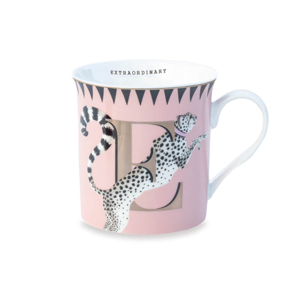 Yvonne Ellen Bone China 330ml Alphabet Mug - E