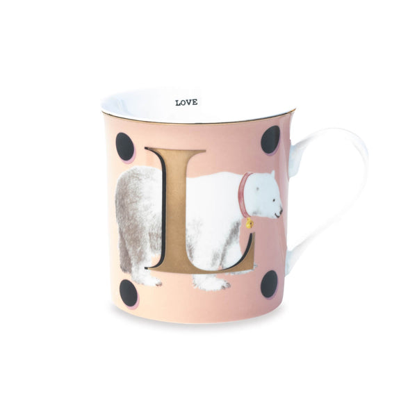 Yvonne Ellen Bone China 330ml Alphabet Mug - L