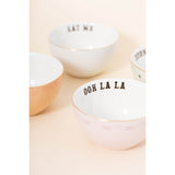 Yvonne Ellen 4-Piece Fine China Cereal Bowls - Slogan