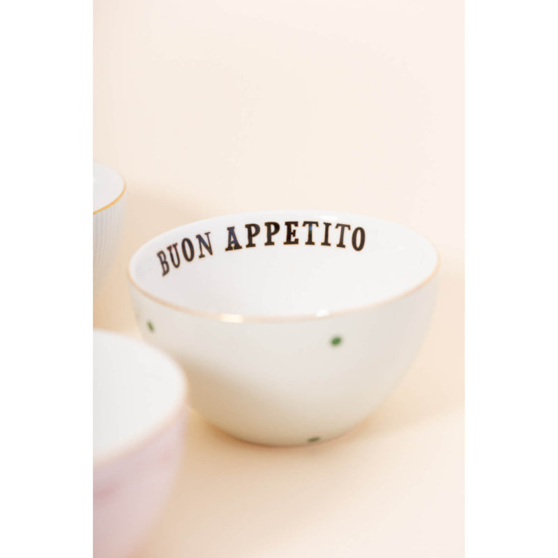 Yvonne Ellen 4-Piece Fine China Cereal Bowls - Slogan