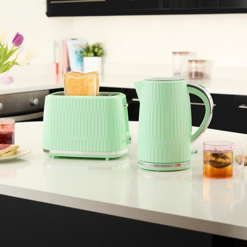 Russell Hobbs Eden 1.7 Litre Kettle & 2-Slice Toaster Set - Pistachio Green