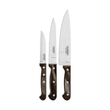 Tramontina 3-Piece Kitchen Knife Set with Wooden Handles