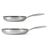 Tramontina 2-Piece Tri-Ply Stainless Steel Ceramic Non-Stick Frying Pan Set