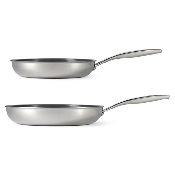 Tramontina 2-Piece Tri-Ply Stainless Steel Ceramic Non-Stick Frying Pan Set
