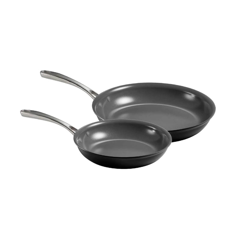 Tramontina 2-Piece Hard Anodised Ceramic Non-Stick Frying Pan Set