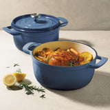 Tramontina 22cm Enamelled Cast Iron Round Casserole - Blue