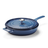 Tramontina 30cm Enamelled Cast Iron Saute Pan with Lid - Blue