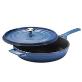 Tramontina 30cm Enamelled Cast Iron Saute Pan with Lid - Blue