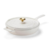 Tramontina 30cm Enamelled Cast Iron Saute Pan with Lid - Latte