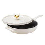 Tramontina 30cm Enamelled Cast Iron Saute Pan with Lid - Latte